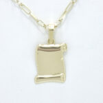 Moški obesek PAPIRUS MAXI 1, za verižico. Zlatarna BB - Branimir Boršič. Slovensko poreklo. Na voljo: rumeno, belo in rdeče zlato.