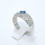 Ženski prstan AQUA, zlati prstani, zaročni prstani, poročni prstani. Zlatarna BB - Branimir Boršič. Slovensko poreklo. Belo, rumeno zlato.