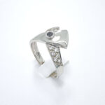 Ženski prstan BLAIR, zlati prstani, zaročni prstani, poročni prstani. Zlatarna BB - Branimir Boršič. Slovensko poreklo. Belo, rumeno zlato.