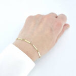 Ženska zapestnica LUNICA, ravna, votla, zlata zapestnica, zaročna zapestnica, poročna zapestnica. Zlatarna BB - Branimir Boršič. Nakit po meri.