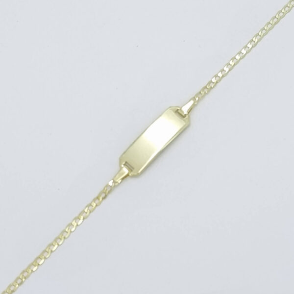 Otroška zapestnica PLOŠČICA, ravna, votla, zlata zapestnica, zaročna zapestnica, poročna zapestnica. Zlatarna BB - Branimir Boršič. Nakit po meri.