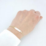 Ženska zapestnica PLOŠČICA, ravna, votla, zlata zapestnica, zaročna zapestnica, poročna zapestnica. Zlatarna BB - Branimir Boršič. Nakit po meri.