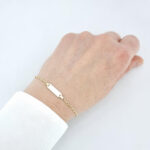 Ženska zapestnica PLOŠČICA 2, ravna, votla, zlata zapestnica, zaročna zapestnica, poročna zapestnica. Zlatarna BB - Branimir Boršič. Nakit po meri.