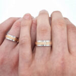 Poročna prstana HUG, zlati prstani, zaročni prstani, poročni prstani. Zlatarna BB - Branimir Boršič. Slovensko poreklo. Belo, rumeno zlato.