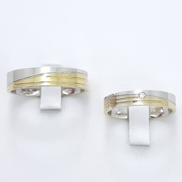 Poročna prstana LUCKY, zlati prstani, zaročni prstani, poročni prstani. Zlatarna BB - Branimir Boršič. Slovensko poreklo. Belo, rumeno zlato.