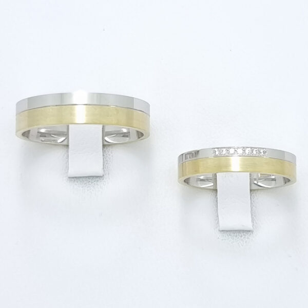 Poročna prstana SENSITIVE, zlati prstani, zaročni prstani, poročni prstani. Zlatarna BB - Branimir Boršič. Slovensko poreklo. Belo, rumeno zlato.