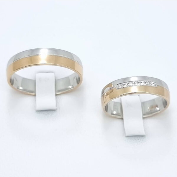 Poročna prstana COMMITMENT, zlati prstani, zaročni prstani, poročni prstani. Zlatarna BB - Branimir Boršič. Slovensko poreklo. Belo, rumeno zlato.