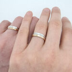 Poročna prstana HAPPINESS, zlati prstani, zaročni prstani, poročni prstani. Zlatarna BB - Branimir Boršič. Slovensko poreklo. Belo, rumeno zlato.