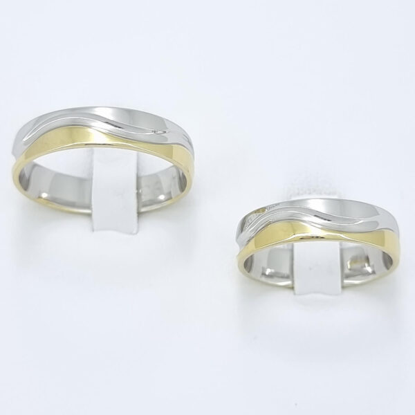 Poročna prstana RAINBOW, zlati prstani, zaročni prstani, poročni prstani. Zlatarna BB - Branimir Boršič. Slovensko poreklo. Belo, rumeno zlato.