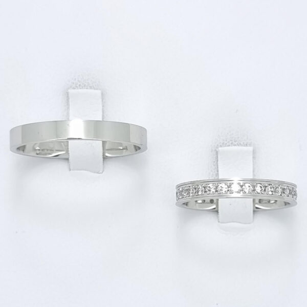 Poročna prstana INFINITY, zlati prstani, zaročni prstani, poročni prstani. Zlatarna BB - Branimir Boršič. Slovensko poreklo. Belo, rumeno zlato.