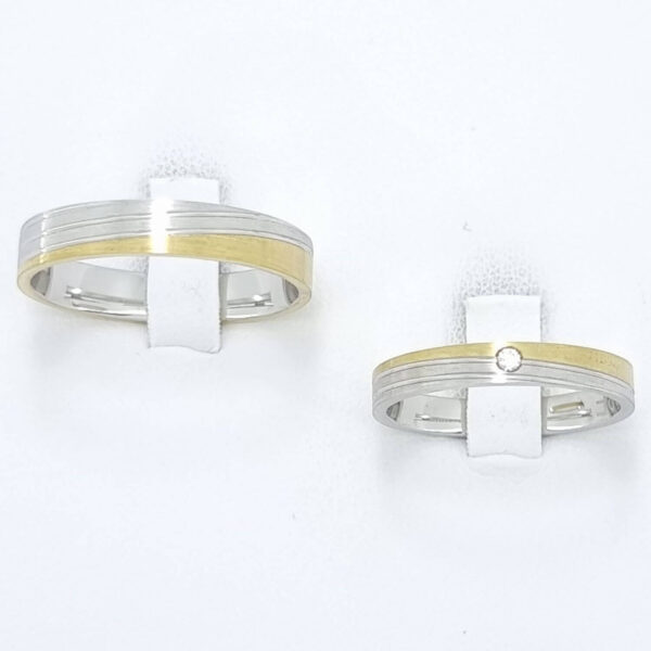 Poročna prstana LIABILITY, zlati prstani, zaročni prstani, poročni prstani. Zlatarna BB - Branimir Boršič. Slovensko poreklo. Belo, rumeno zlato.