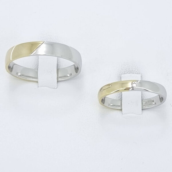 Poročna prstana MIA VITA, zlati prstani, zaročni prstani, poročni prstani. Zlatarna BB - Branimir Boršič. Slovensko poreklo. Belo, rumeno zlato.