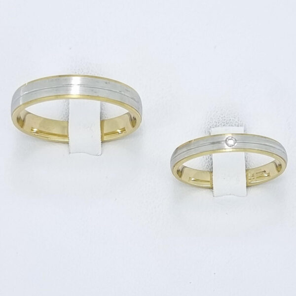 Poročna prstana AMORE, zlati prstani, zaročni prstani, poročni prstani. Zlatarna BB - Branimir Boršič. Slovensko poreklo. Belo, rumeno zlato.