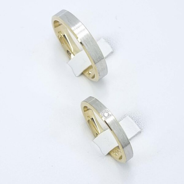 Poročna prstana FIDELITY, zlati prstani, zaročni prstani, poročni prstani. Zlatarna BB - Branimir Boršič. Slovensko poreklo. Belo, rumeno zlato.