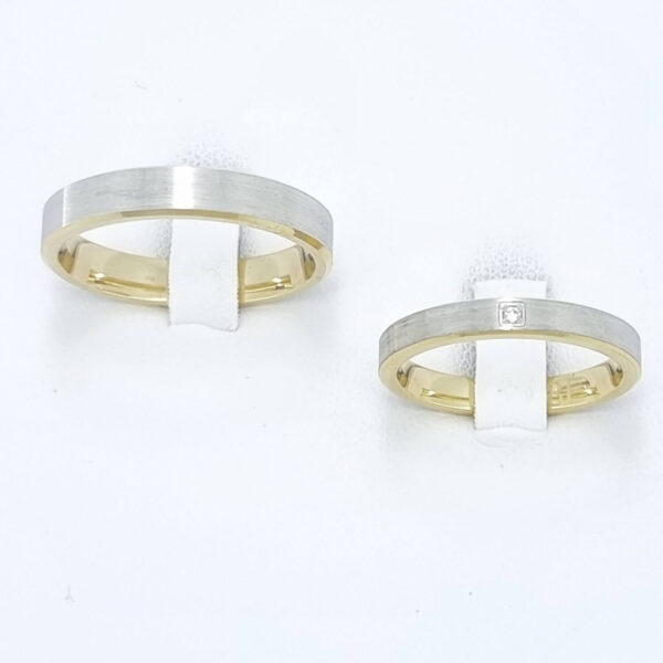 Poročna prstana FIDELITY, zlati prstani, zaročni prstani, poročni prstani. Zlatarna BB - Branimir Boršič. Slovensko poreklo. Belo, rumeno zlato.