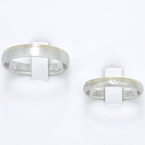 Poročna prstana BACIO, zlati prstani, zaročni prstani, poročni prstani. Zlatarna BB - Branimir Boršič. Slovensko poreklo. Belo, rumeno zlato.