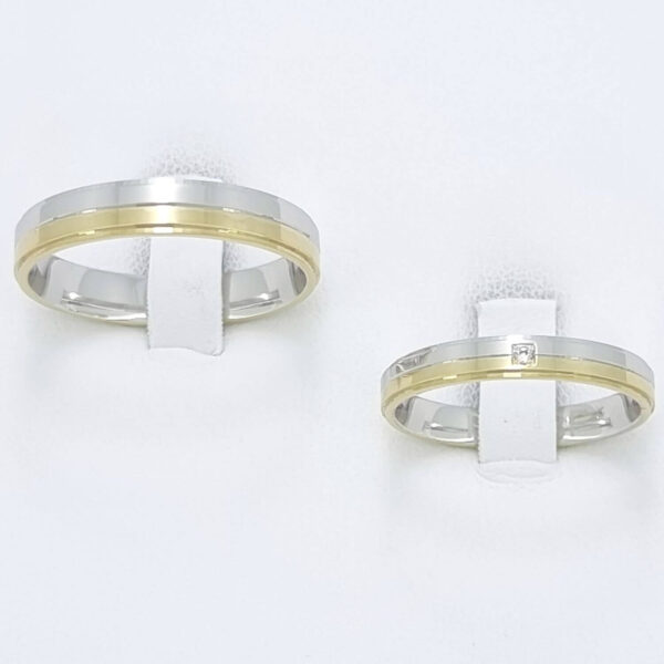 Poročna prstana SUNSHINE, zlati prstani, zaročni prstani, poročni prstani. Zlatarna BB - Branimir Boršič. Slovensko poreklo. Belo, rumeno zlato.