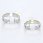 Poročna prstana CELEBRATION, zlati prstani, zaročni prstani, poročni prstani. Zlatarna BB - Branimir Boršič. Slovensko poreklo. Belo, rumeno zlato.