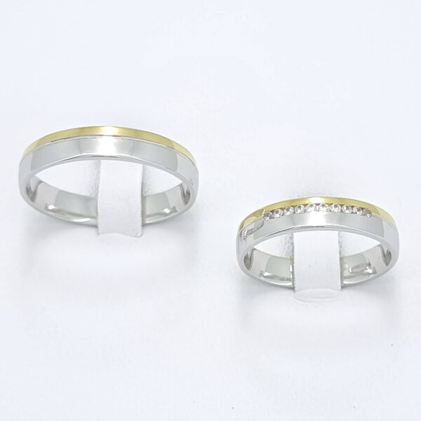 Poročna prstana CELEBRATION, zlati prstani, zaročni prstani, poročni prstani. Zlatarna BB - Branimir Boršič. Slovensko poreklo. Belo, rumeno zlato.