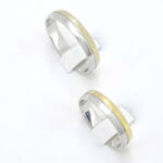 Poročna prstana TOUCH, zlati prstani, zaročni prstani, poročni prstani. Zlatarna BB - Branimir Boršič. Slovensko poreklo. Belo, rumeno zlato.