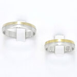 Poročna prstana TOUCH, zlati prstani, zaročni prstani, poročni prstani. Zlatarna BB - Branimir Boršič. Slovensko poreklo. Belo, rumeno zlato.